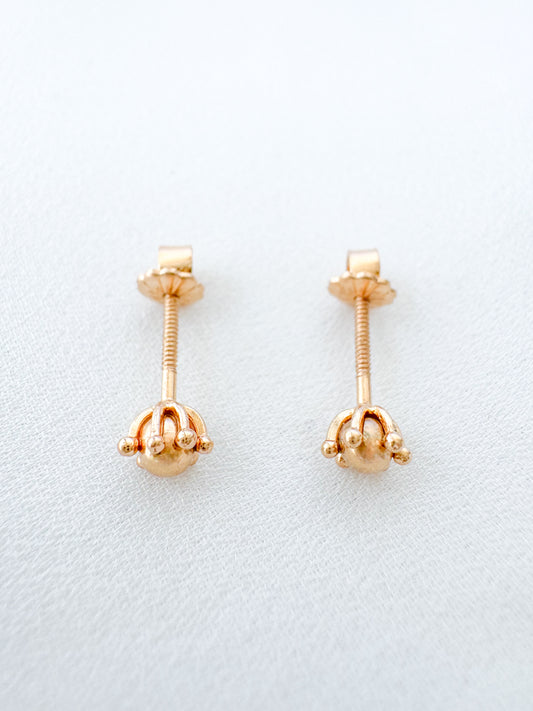 GOLD BEAD PISTIL STUDS N0